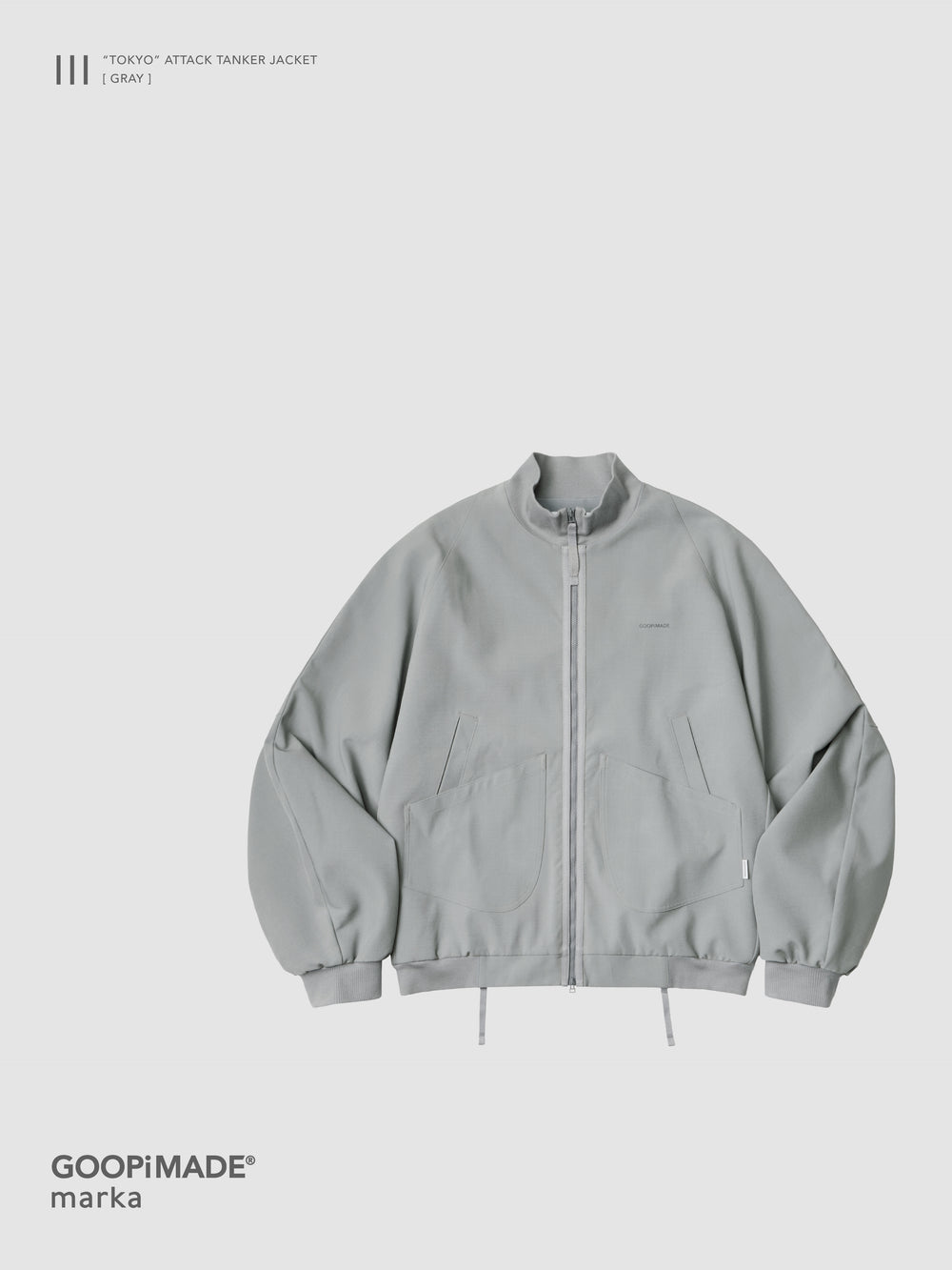 【GOOPiMADE x marka】 III / “TOKYO” Attack Tanker Jacket, Gray